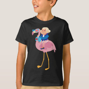 T-shirt George Washington Flamant rose 4 juillet Fl améric