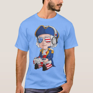 T-shirt George Washington Gamer Quatrième Juillet États-Un