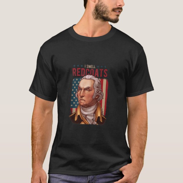 T-shirt George Washington I Smell Redcoats Drapeau américa (Devant)