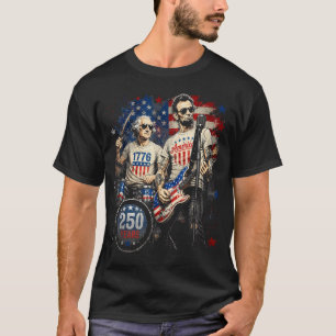 T-shirt George Washington Lincoln Jouant de la Guitare Abe