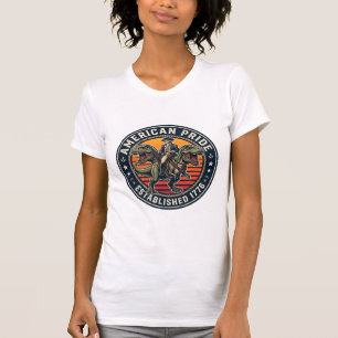 T-shirt George Washington patriote chevauchant le T-Rex Am