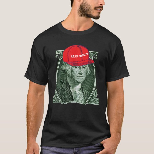 T-shirt George Washington Rendre l'Amérique 4 juillet drôl (Devant)