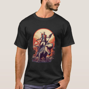 T-shirt George Washington sur un dinosaure le 4 juillet en