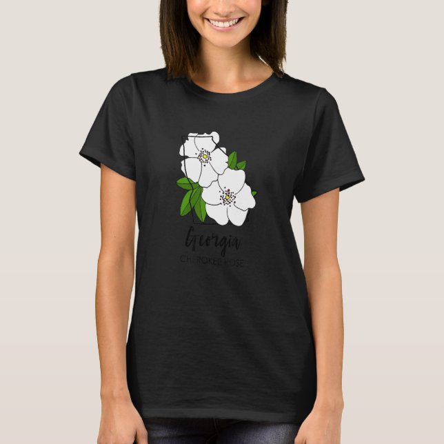 T-shirt Georgia Cherokee Fleur Rose (Devant)