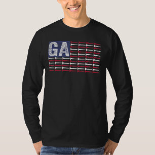 T-shirt Georgia Home State Ga American Flag Patriotic Golf