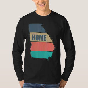 T-shirt Georgia Home State Retro Peach Shape Skyline