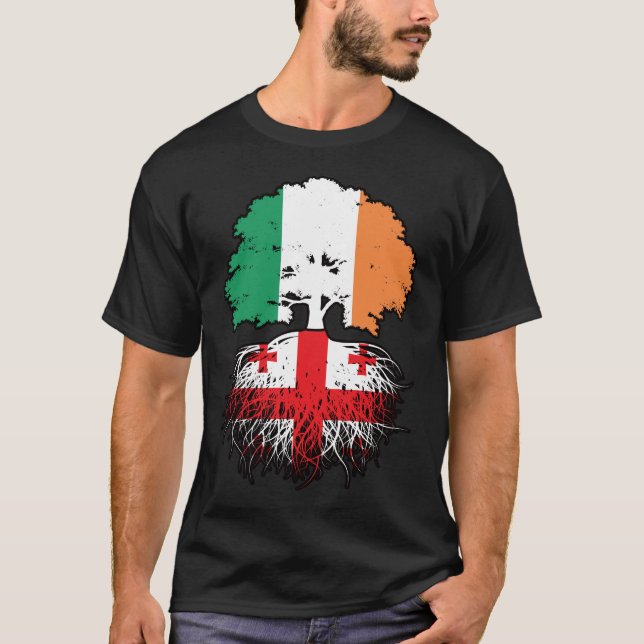 T-shirt Georgia Irish Ireland Tree Roots (Devant)