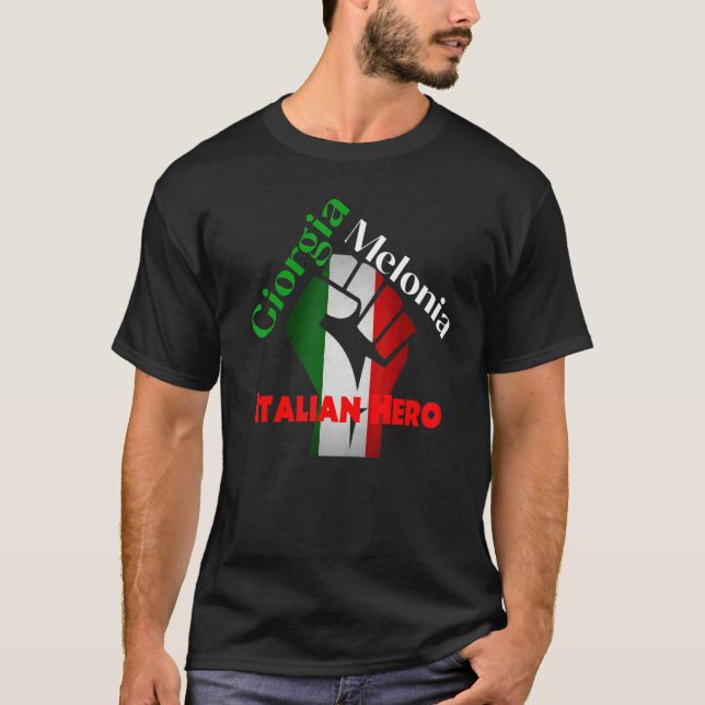 T-shirt Georgia Meloni Hero Italien (Devant)