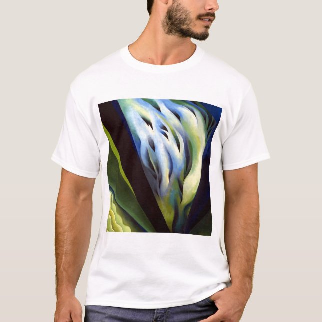 T-shirt Georgia O Keeffe Musique bleue et verte (Devant)