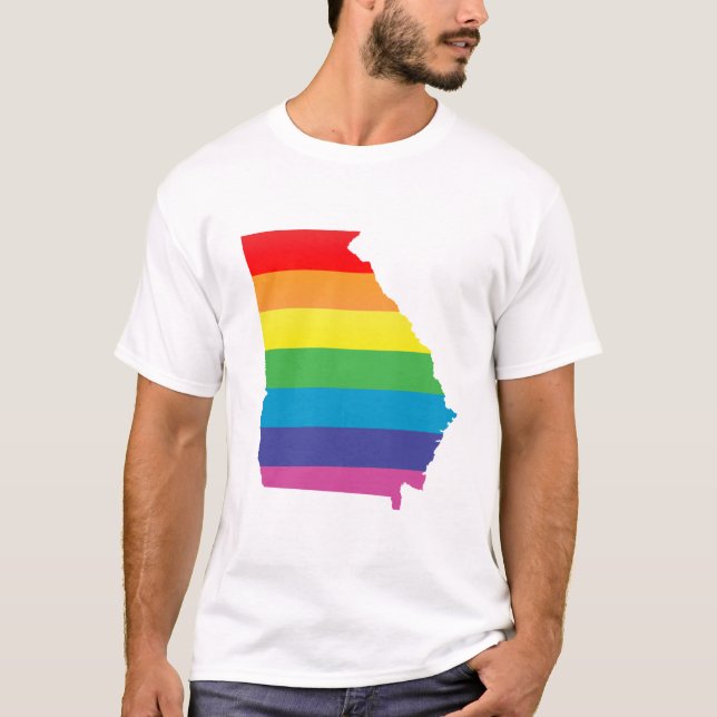 T-shirt georgia pride. rayé. (Devant)