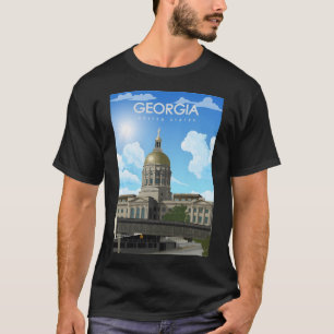 T-shirt Géorgie États-Unis Vinatge Minimal Voyage Retro