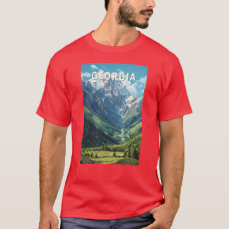 T-shirt Géorgie Illustration Voyage Art Vintage surdimensi
