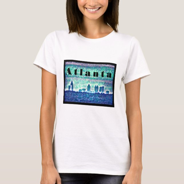 T-shirt Géorgie : La silhouette d'Atlanta rétro 80's desig (Devant)