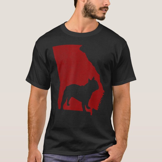 T-shirt Géorgie : Le Amoureux des chiens rouge déstressé d (Devant)