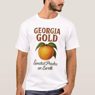 T-shirt Géorgie les pêches les plus sucrées d'or sur terre