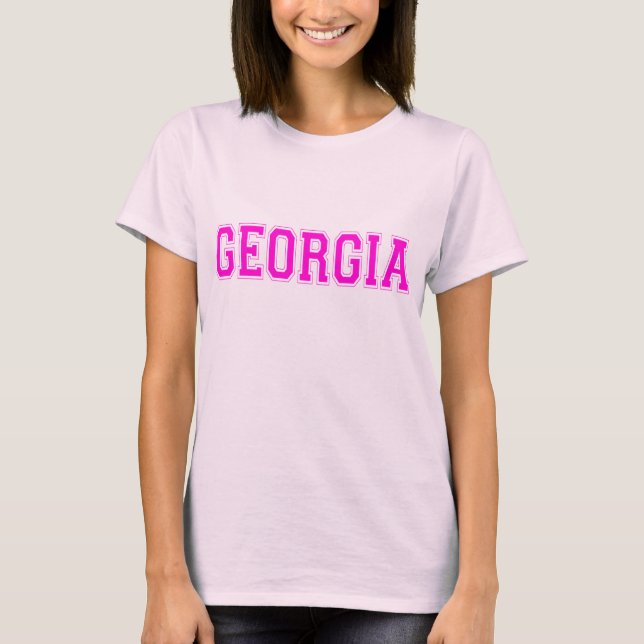 T-shirt Géorgie lettrage rose (Devant)