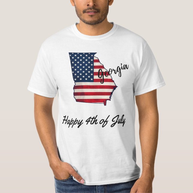 T-shirt Géorgie patriotique - Célébrer 4 juillet (Devant)