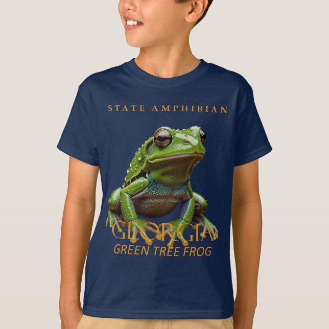 T-shirt Géorgie Territoire Amphibien Grenouille Arbre Vert (Devant)