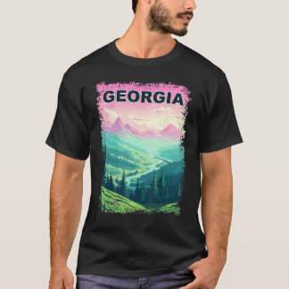 T-shirt Géorgie USA Paysage Vintage
