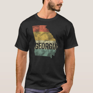T-shirt Géorgie Vintage Retro Sunset Color Map