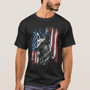T-shirt Ger Shepherd 4 juillet drapeau américain