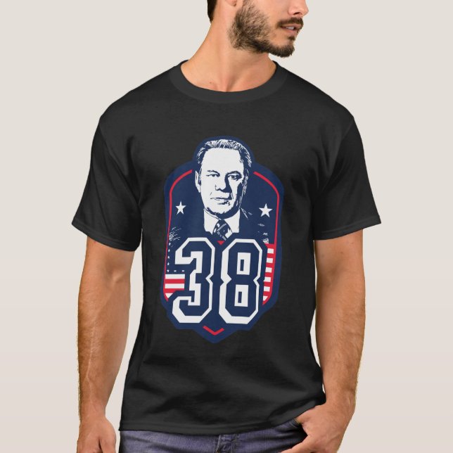 T-shirt Gerald Ford Trente-Huitième Président Style Histor (Devant)