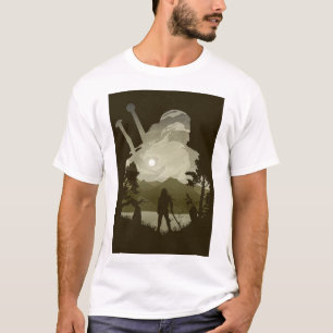 T-shirt Geralt le Witcher Minimalist Illusion Poster