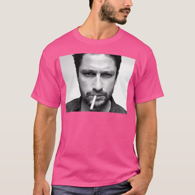 T-shirt Gerard Butler Portrait noir blanc (Devant)