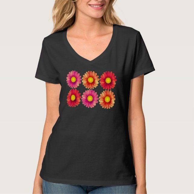 T-shirt Gerbera Daisies Cute Happy Classic Spring Flower (Devant)