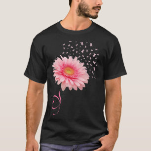 T-shirt Gerbera Daisy Fleur Ruban Pollen Cancer du sein M