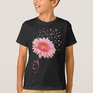 T-shirt Gerbera Daisy Fleur Ruban Pollen Cancer du sein M