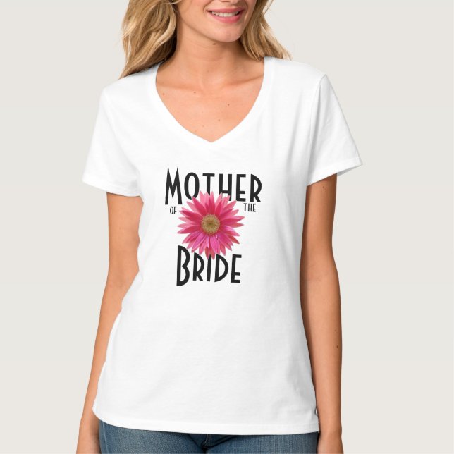 T-shirt Gerbera Rose Daisy/ Mariage (Devant)