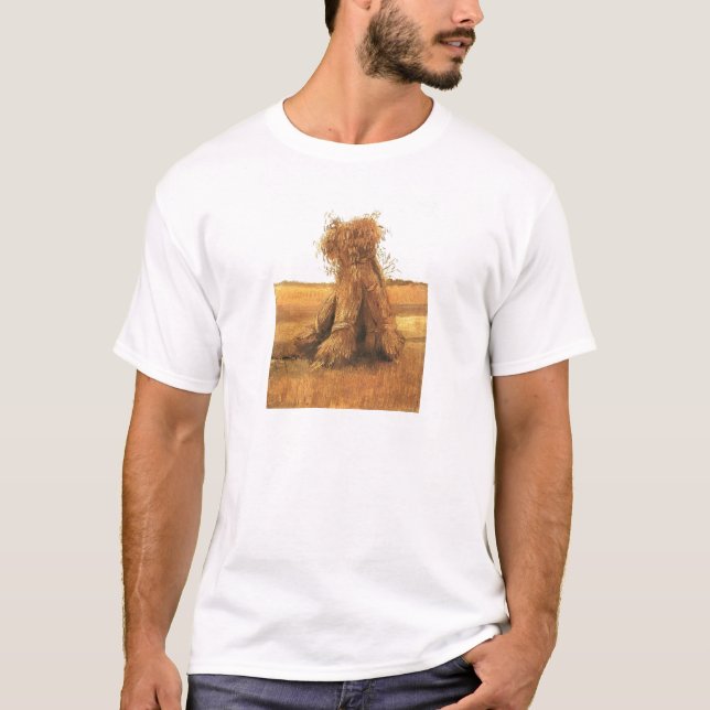 T-shirt Gerbes de blé dans un champ, van Gogh (Devant)