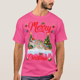 T-shirt Gerbil Lover Noël Éclairage Santa Hat Gerbil Chris