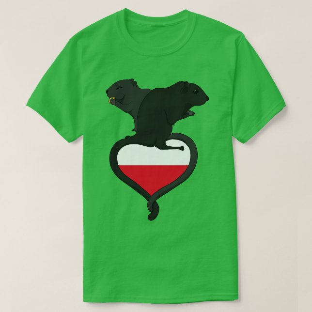 T-shirt Gerbil Pologne sombre (Design devant)