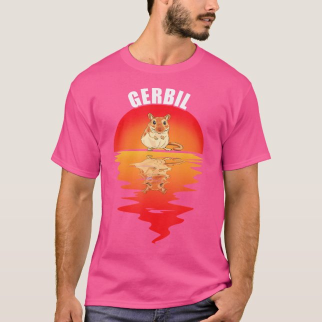 T-shirt Gerbil Sunset Sand Rat Rodent Désert Gerbil Propri (Devant)