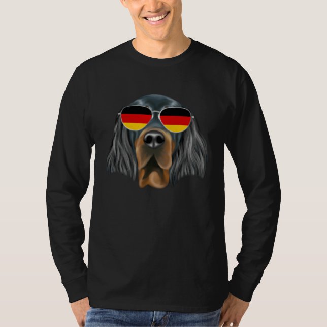 T-shirt German Flag Gordon Setter Dog Germany Pocket (Devant)