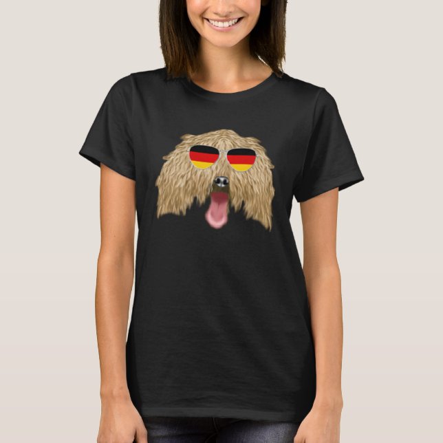 T-shirt German Flag Komondorok Dog Germany Pocket (Devant)