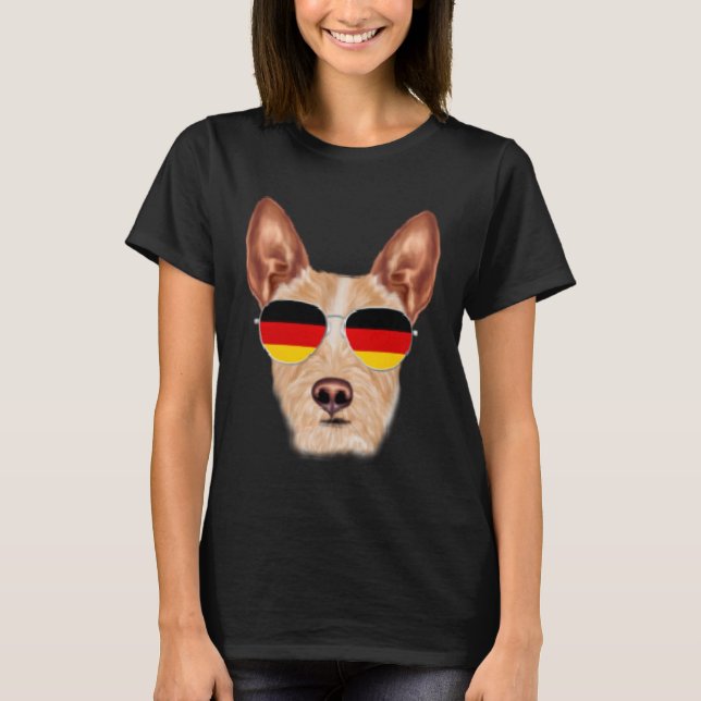 T-shirt German Flag Portuguese Podengo Pequeno Dog Germany (Devant)