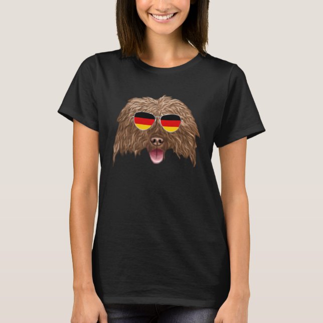 T-shirt German Flag Spanish Water Dog Dog Germany Pocket (Devant)