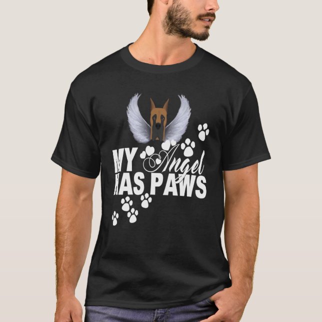 T-shirt German Great Dane Dog  My Angel Hat Paws Pet (Devant)