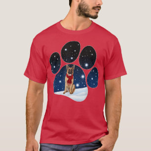 T-shirt German Sheperd Winter Snow Paw Dogs