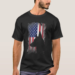 T-shirt German Shepherd American Flag USA Patriotic Dog
