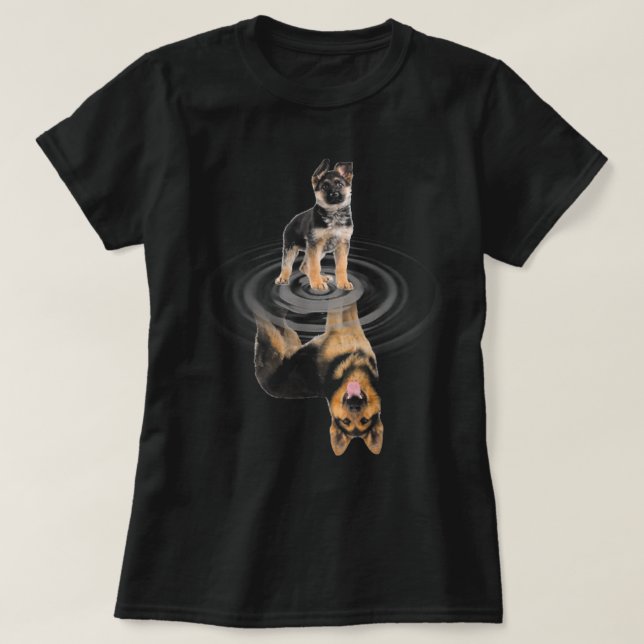 T-shirt GERMAN SHEPHERD Baby Reflection Mirror GERMAN SHEP (Design devant)
