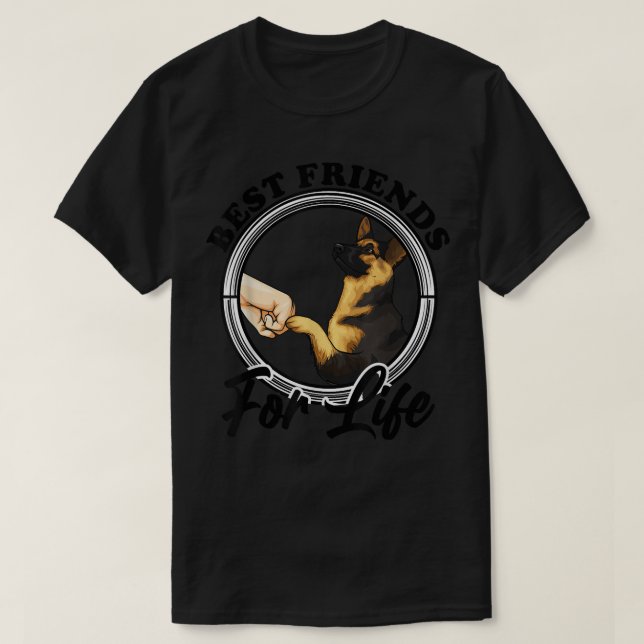 T-shirt German Shepherd Best Friends Funny German Shepherd (Design devant)