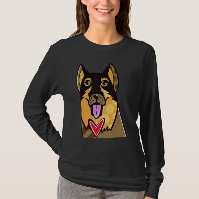 T-shirt German Shepherd Cute Dog (Devant)