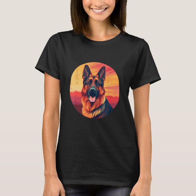T-shirt German Shepherd Dog Cute Breed Dog Motif 2 (Devant)