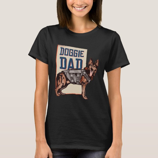 T-shirt German Shepherd Dog  German Shepherd Doggie Dad (Devant)