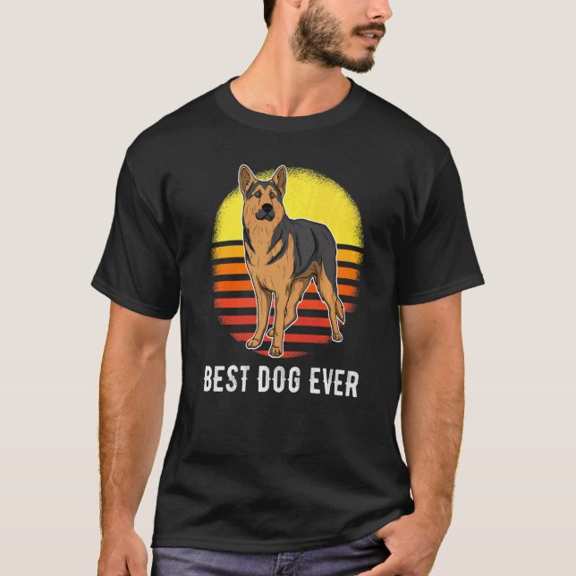 T-shirt German Shepherd Dog Gsd Sunset 12 (Devant)