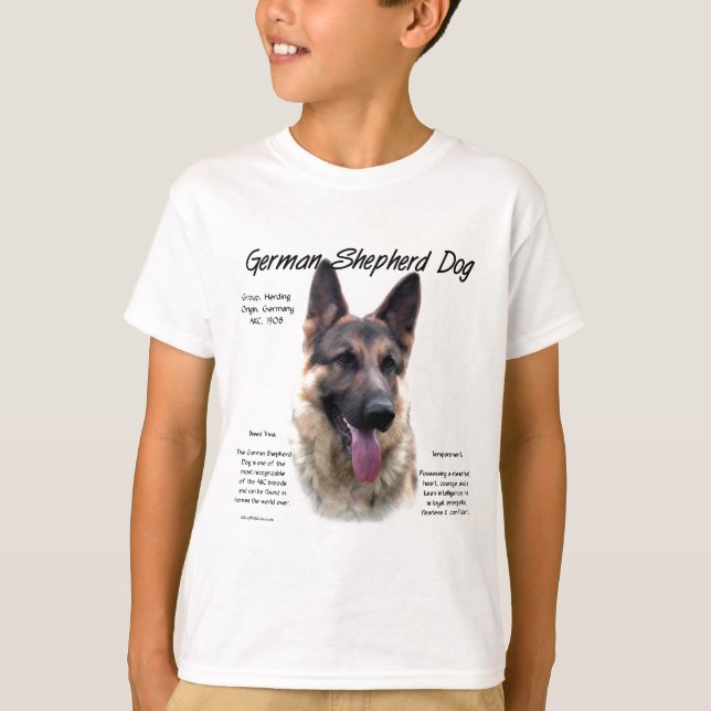 T-shirt German Shepherd Dog (sable) History Design (Devant)